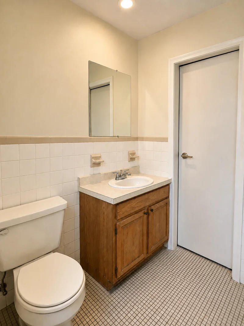 Terrazzo Powder Room Transformation — before